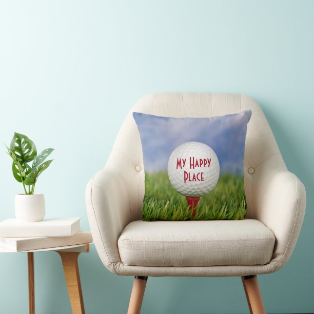 Golf Ball With Text Throw Pillow (Chair)