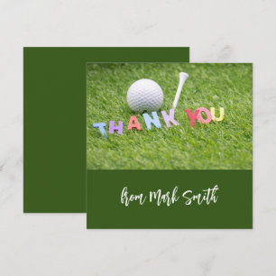 Golf Ball with word Thank you for Golfer  Card