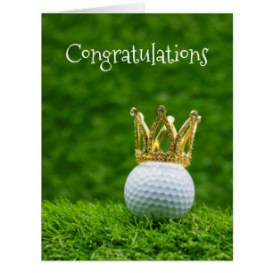 Golf balle et diamant couronne félicitations golfe
