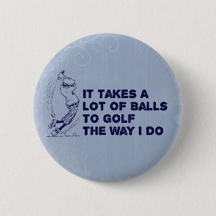 Golf Balls 2 Inch Round Button