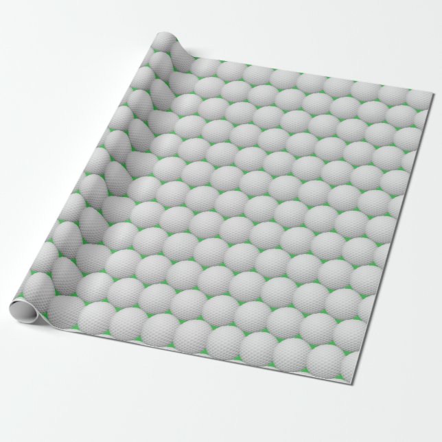 Golf Balls Abstract Design Wrapping Paper Roll (Unrolled)