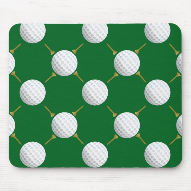 Golf balls and Tees on Green Mouse Pad (Front)