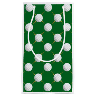 Golf balls and Tees on Green Small Gift Bag