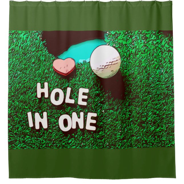 Golf balls are on green grass for golfer bathroom (Front)