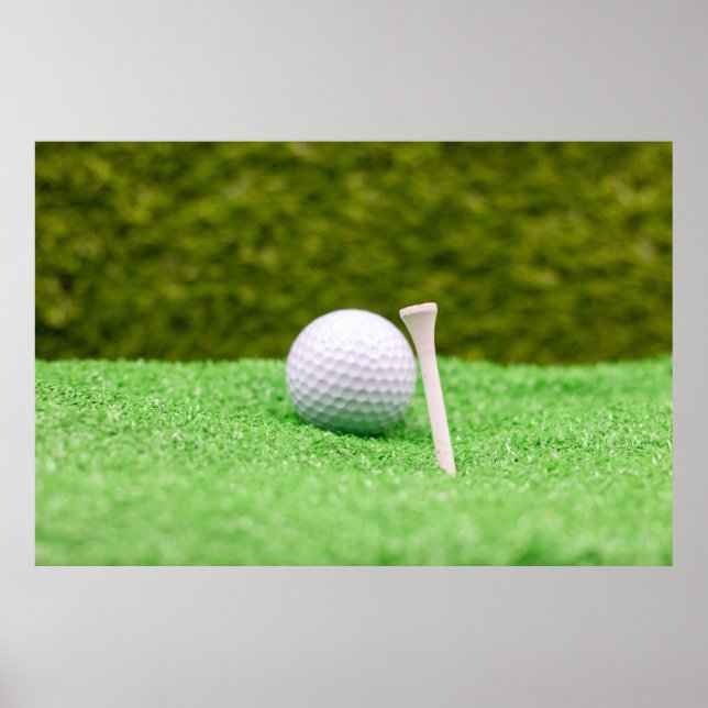 Golf Balls are on green grass Poster (Front)