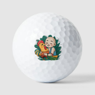 Golf Balls Chloe Baby Hugs The Rooster