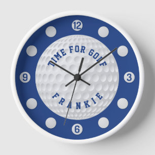 Golf balls custom text blue clock