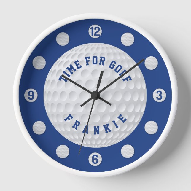 Golf balls custom text blue clock (Front)