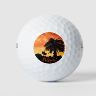 Golf Balls - "Desert Gold Sunset"  by All Joy Art