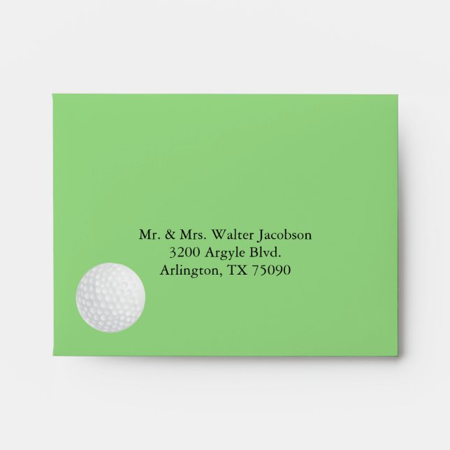 Golf Balls Invitation RSVP Envelope (Front)