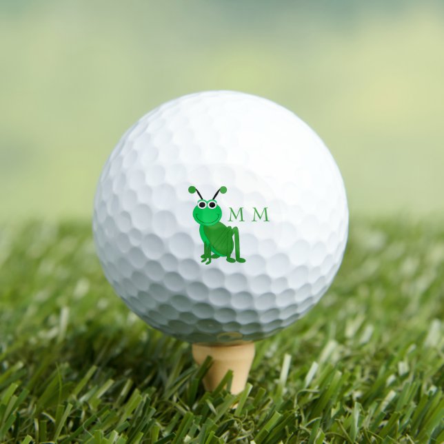 Golf Balls Monogrammed Grasshopper Design (Insitu Tee)