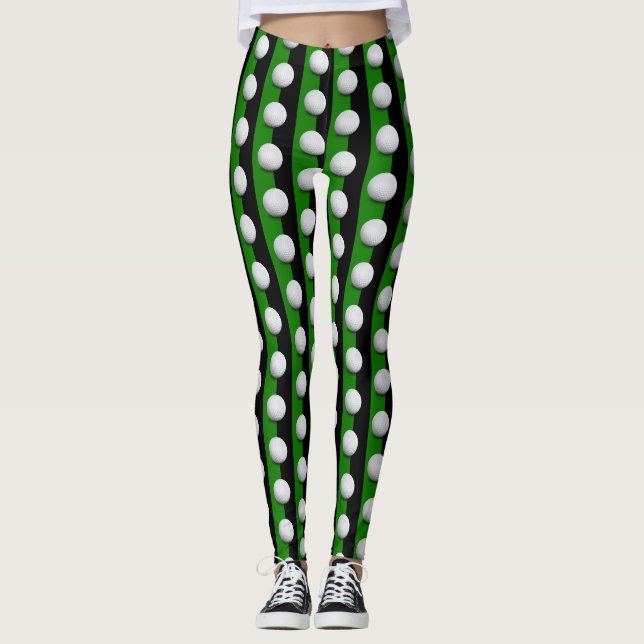 Golf Balls Pattern | Cool Girly Sport Gift Leggings (Front)