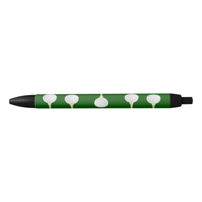 Golf balls pattern on green black ink pen (Front)