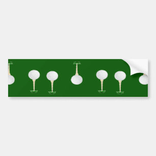 Golf balls pattern on green bumper sticker