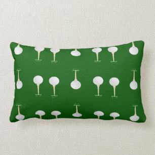 Golf balls pattern on green lumbar pillow
