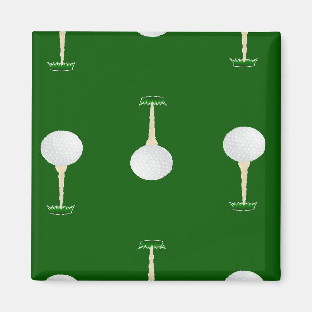 Golf balls pattern on green magnet (Front)
