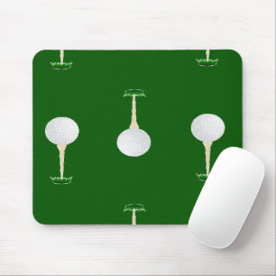 Golf balls pattern on green mouse pad
