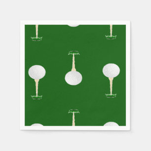 Golf balls pattern on green napkin