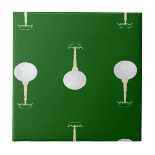 Golf balls pattern on green tile