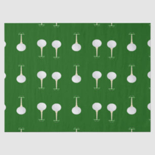 Golf balls pattern on green tissue paper