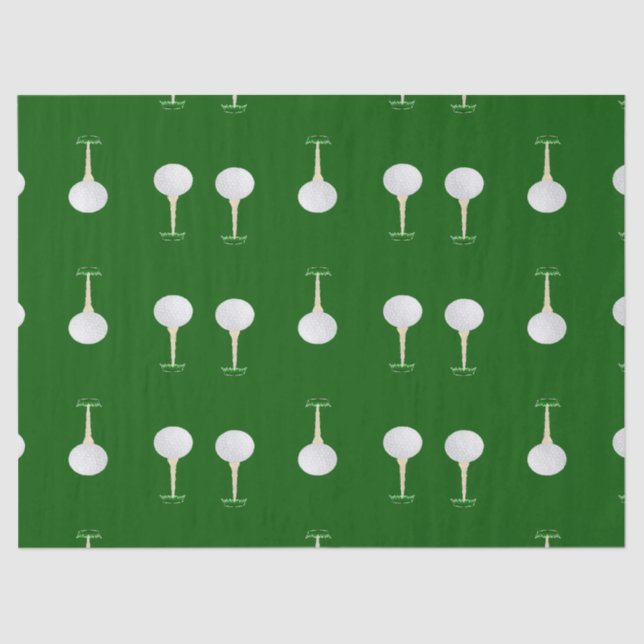 Golf balls pattern on green tissue paper (Front)