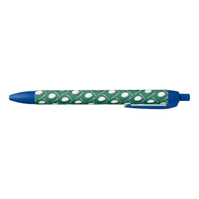 Golf Balls Tees Blue Green Golfing Sports Fun Ink Pen (Bottom)