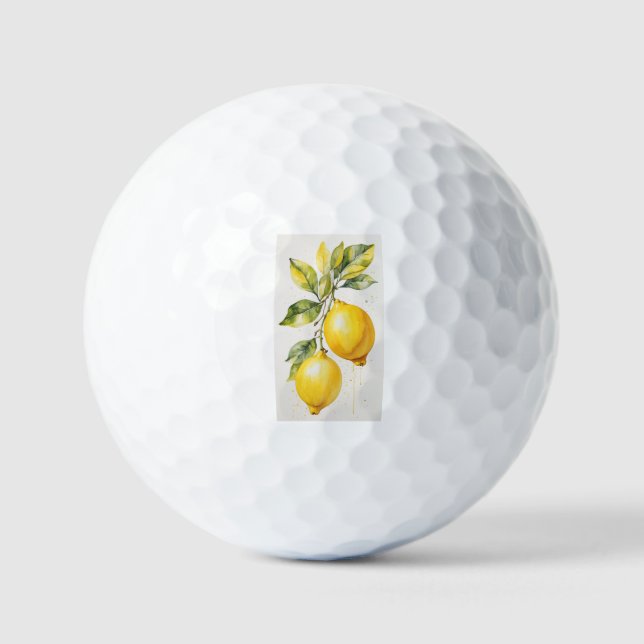 Golf Balls with elegant lemon image (Front)