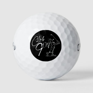 Golf balls with golfer chulo in black