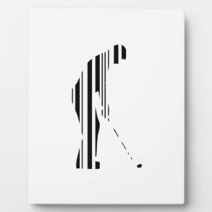 GOLF BAR CODE Golfer Golfing Sports Pattern Design Plaque