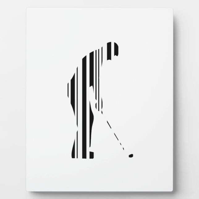 GOLF BAR CODE Golfer Golfing Sports Pattern Design Plaque (Front)