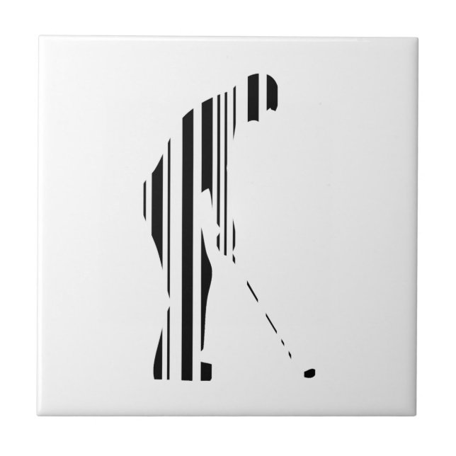 GOLF BAR CODE Golfer Golfing Sports Pattern Design Tile (Front)