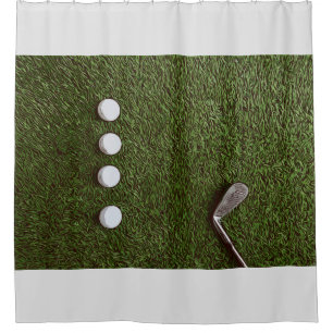 Golf bathroom with golf ball with putter