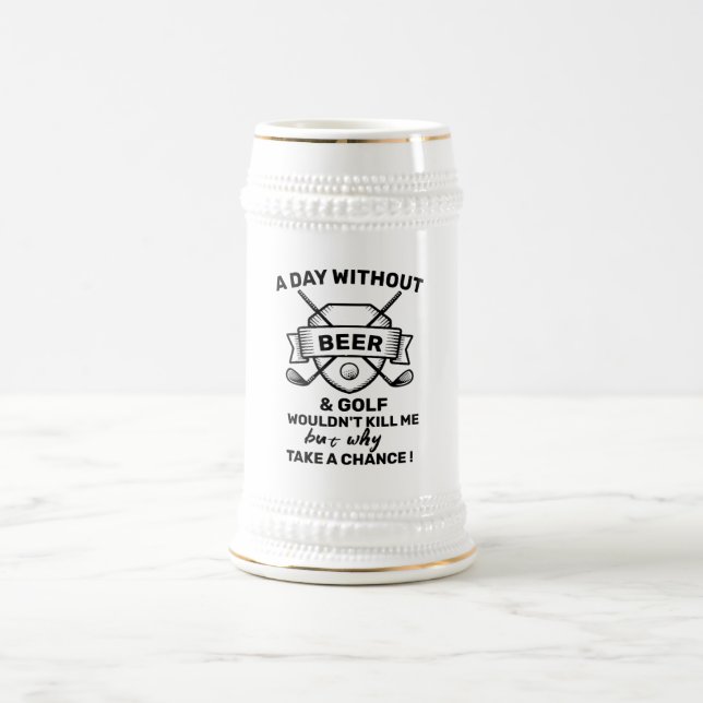 Golf & Beer Stein - 'Why Take a Chance?' Gift (Center)