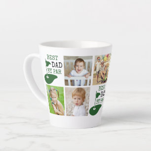 Golf BEST DAD BY PAR 7 Photo Collage Latte Mug
