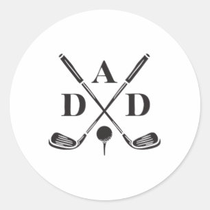 Golf Best Dad By Par Daddy Golfer Father's Day Gol Classic Round Sticker