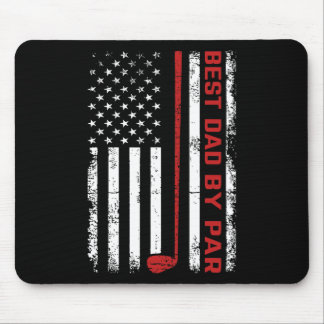 Golf Best Dad By Par Daddy Vintage American Flag F Mouse Pad