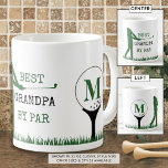 Golf BEST GRANDPA BY PAR Monogram Coffee Mug<br><div class="desc">Create a unique personalized monogrammed mug for the golfer grandfather with the the funny golf saying title BEST GRANDPA BY PAR in green and black. Choose from other mug styles on the ordering page. Makes a memorable, meaningful grandfather gift for his birthday, Grandparents Day, Father's Day or a holiday. ASSISTANCE:...</div>