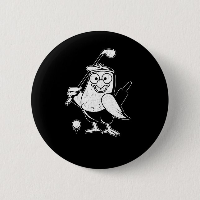 Golf Birdie Funny Bird Animal Humour Golfing 2 Inch Round Button (Front)