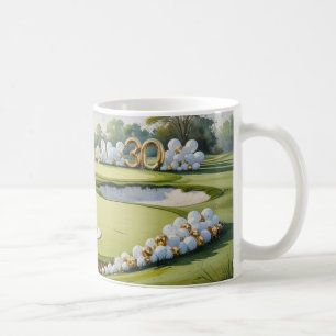 Golf birthday 30th birthday on golf course coffee mug