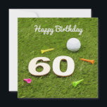 Golf Birthday Card 60th Birthday golf ball and tee<br><div class="desc">Golf Birthday Card 60th Birthday golf ball and tee</div>