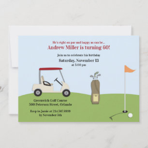 Golf Birthday Flat Invitation