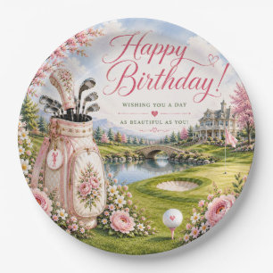Golf Birthday for Woman Golfer  Paper Plate