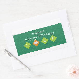Golf Birthday Green Diamond Shapes Sticker