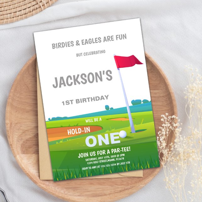 Golf Birthday Invitation, Let's Par-Tee Invitation (Red Flag Golf Birthday Invitations)
