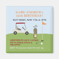 Golf Birthday Invitation Magnet