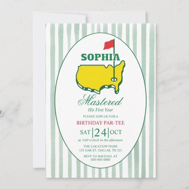 Golf Birthday Par-tee Invitation (Front)