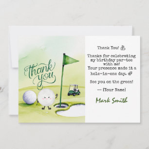 Golf  Birthday Par tee party  Thank You Card