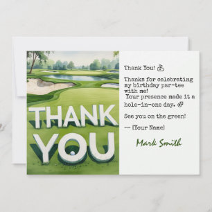 Golf Birthday Par tee party Thank You Card