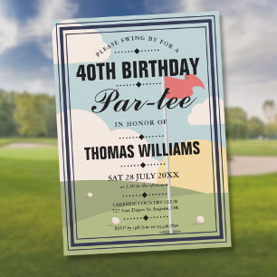 Golf Birthday Partee Party Invitation