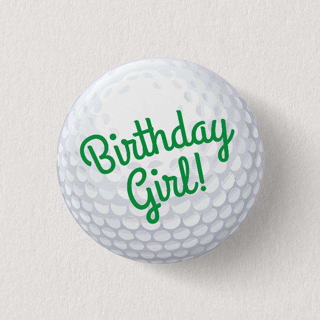 Golf Birthday Party 1 Inch Round Button (Front)